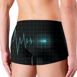 Teal Heartbeat Print Men's Boxer Briefs