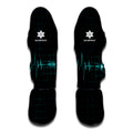 Teal Heartbeat Print Muay Thai Shin Guards
