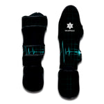 Teal Heartbeat Print Muay Thai Shin Guard