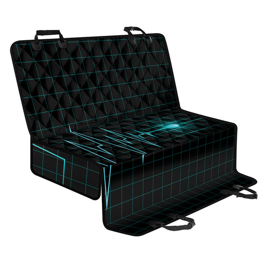 Teal Heartbeat Print Pet Car Back Seat Cover