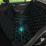 Teal Heartbeat Print Pet Car Back Seat Cover