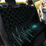 Teal Heartbeat Print Pet Car Back Seat Cover
