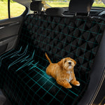 Teal Heartbeat Print Pet Car Back Seat Cover