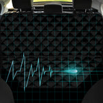 Teal Heartbeat Print Pet Car Back Seat Cover