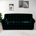 Teal Heartbeat Print Sofa Cover