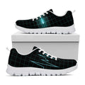 Teal Heartbeat Print White Running Shoes