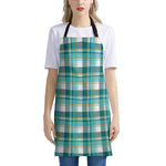 Teal Madras Pattern Print Apron