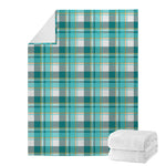 Teal Madras Pattern Print Blanket