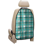 Teal Madras Pattern Print Car Seat Organizers