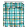 Teal Madras Pattern Print Duvet Cover Bedding Set