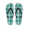 Teal Madras Pattern Print Flip Flops