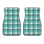 Teal Madras Pattern Print Front Car Floor Mats