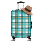 Teal Madras Pattern Print Luggage Cover