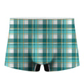 Teal Madras Pattern Print Men's Boxer Briefs