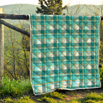 Teal Madras Pattern Print Quilt