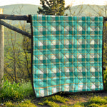 Teal Madras Pattern Print Quilt