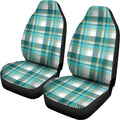 Teal Madras Pattern Print Universal Fit Car Seat Covers