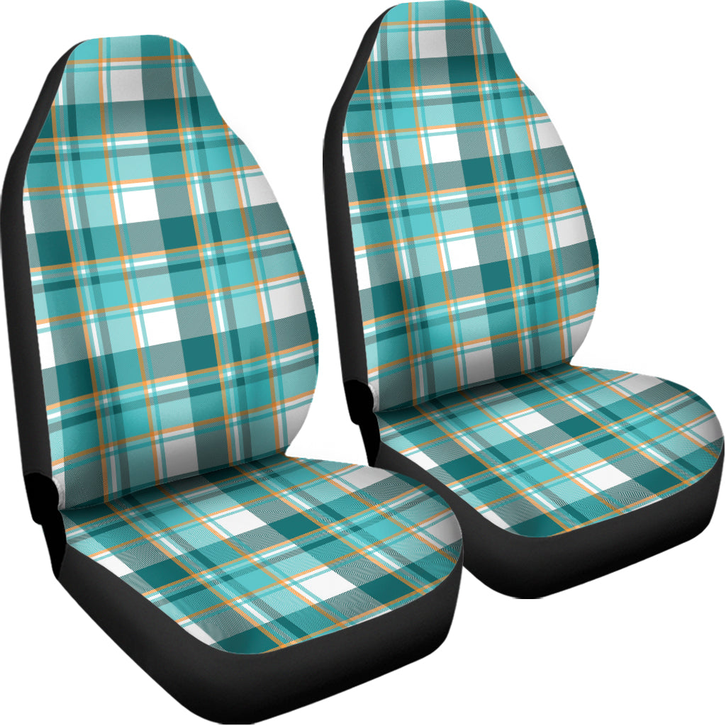 Teal Madras Pattern Print Universal Fit Car Seat Covers