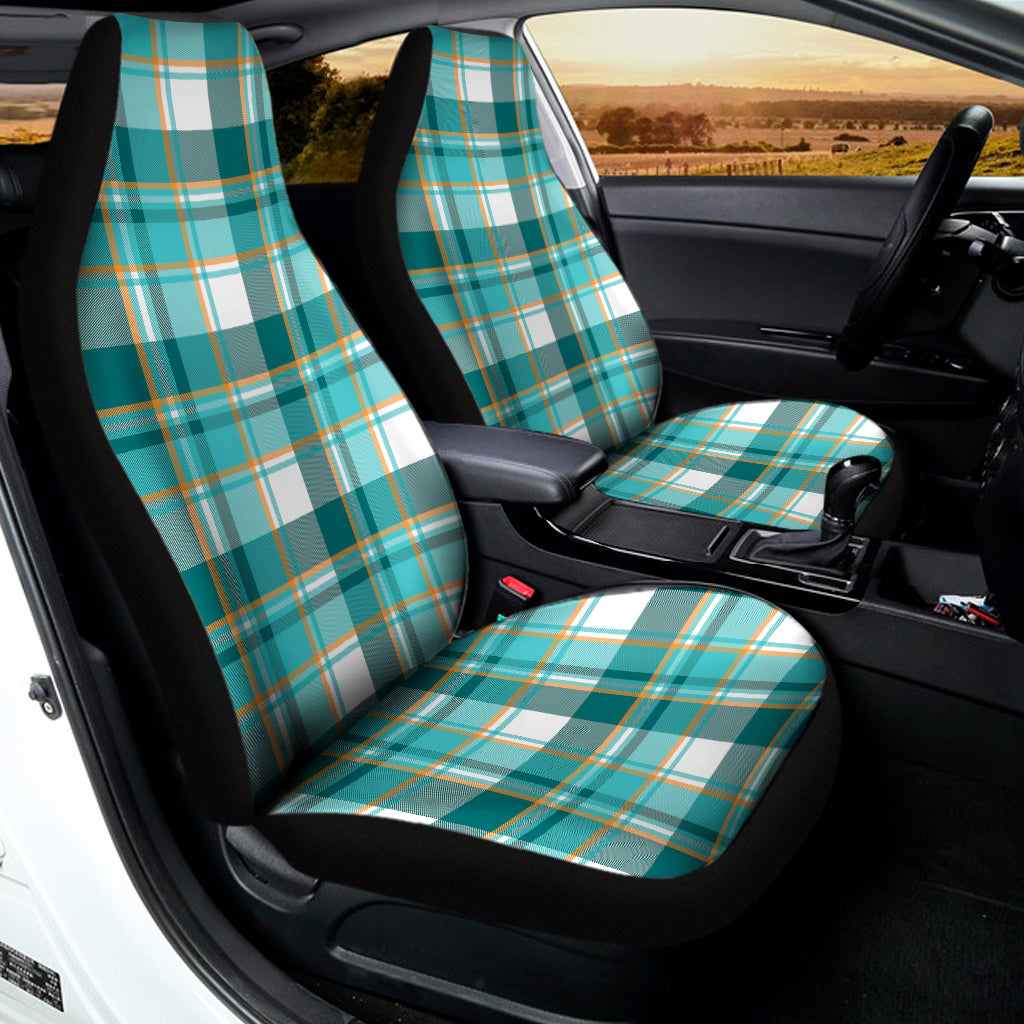 Teal Madras Pattern Print Universal Fit Car Seat Covers