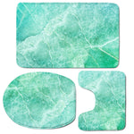 Teal Marble Print 3 Piece Bath Mat Set