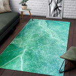 Teal Marble Print Area Rug GearFrost