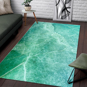 Teal Marble Print Area Rug GearFrost