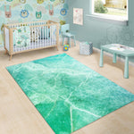 Teal Marble Print Area Rug GearFrost