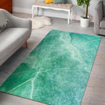 Teal Marble Print Area Rug GearFrost