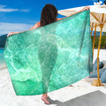 Teal Marble Print Beach Sarong Wrap