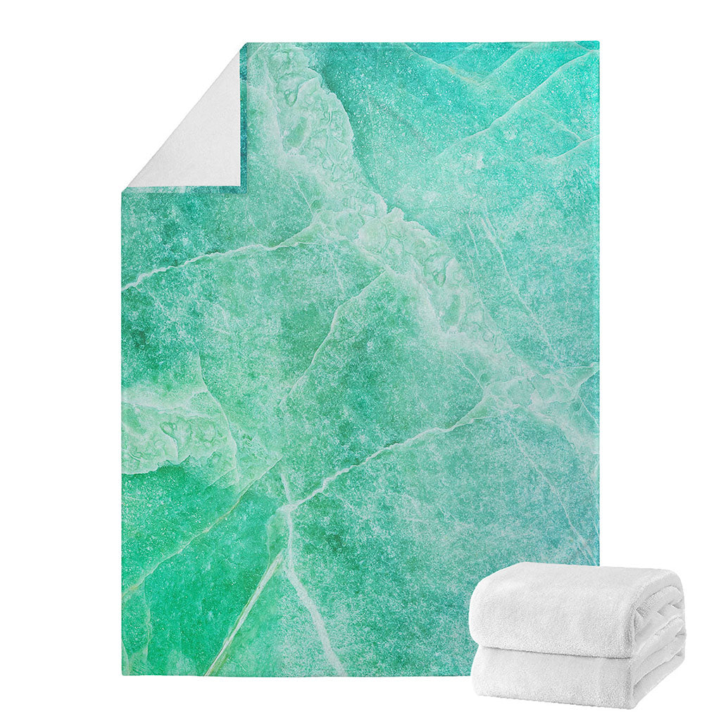 Teal Marble Print Blanket