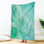 Teal Marble Print Blanket