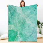 Teal Marble Print Blanket