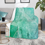 Teal Marble Print Blanket