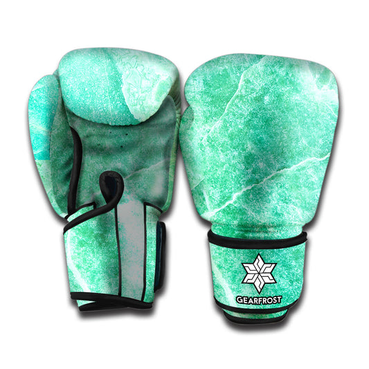 Teal Marble Print Boxing Gloves