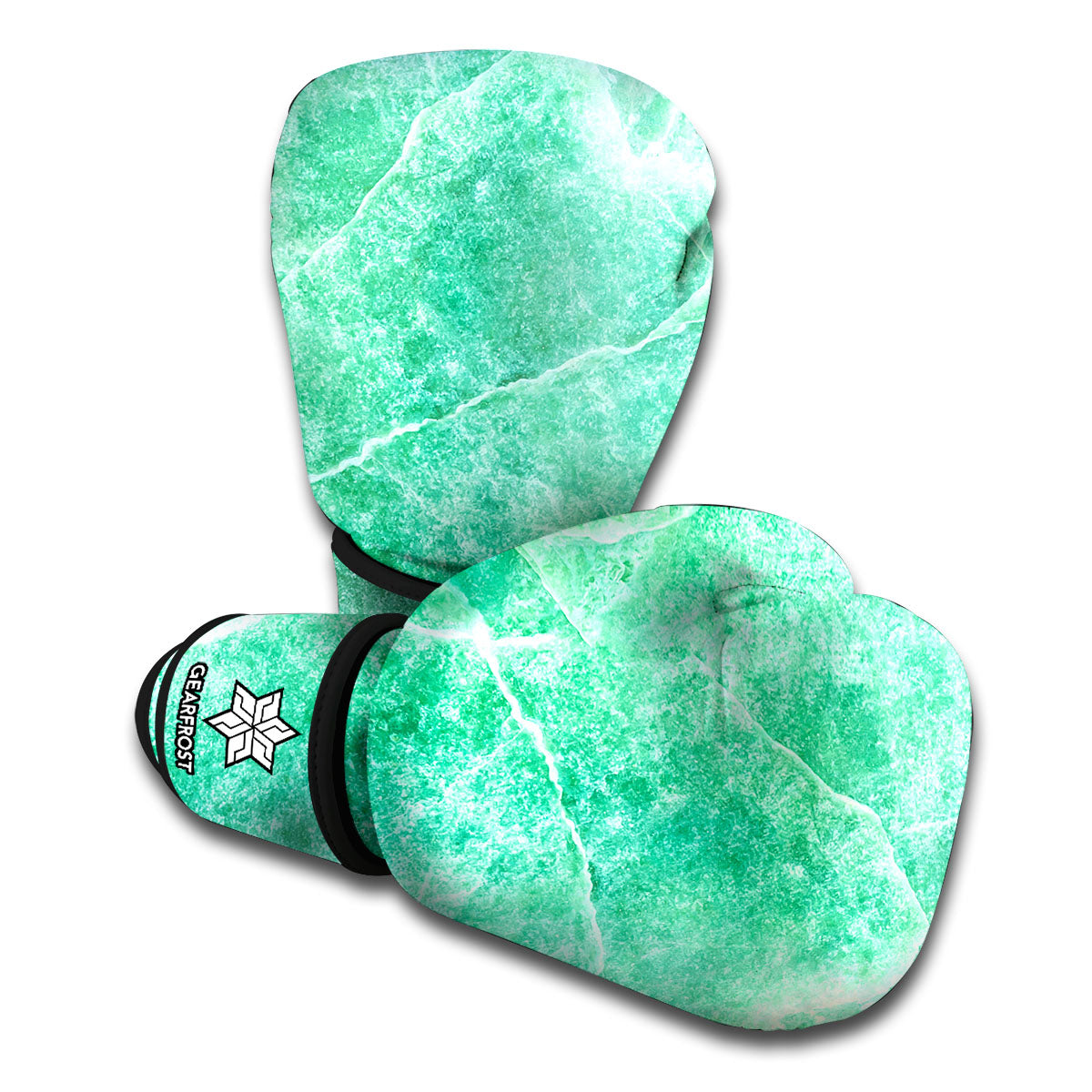 Teal Marble Print Boxing Gloves