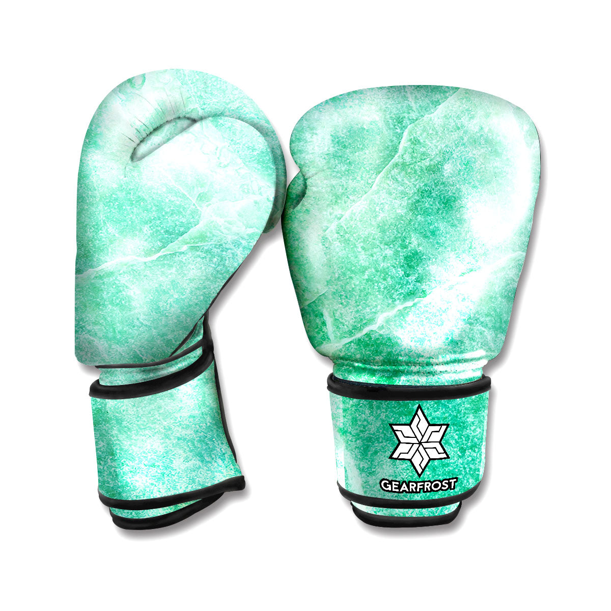 Teal Marble Print Boxing Gloves