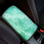 Teal Marble Print Car Center Console Cover