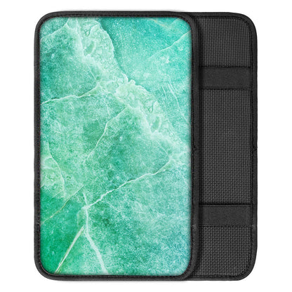 Teal Marble Print Car Center Console Cover