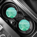 Teal Marble Print Car Coasters