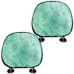 Teal Marble Print Car Headrest Covers