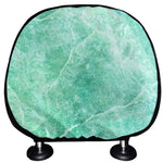 Teal Marble Print Car Headrest Covers
