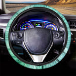 Teal Marble Print Car Steering Wheel Cover