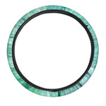 Teal Marble Print Car Steering Wheel Cover