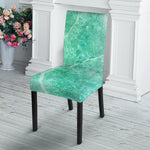 Teal Marble Print Dining Chair Slipcover