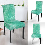 Teal Marble Print Dining Chair Slipcover