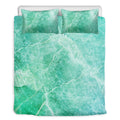 Teal Marble Print Duvet Cover Bedding Set