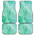 Teal Marble Print Front and Back Car Floor Mats