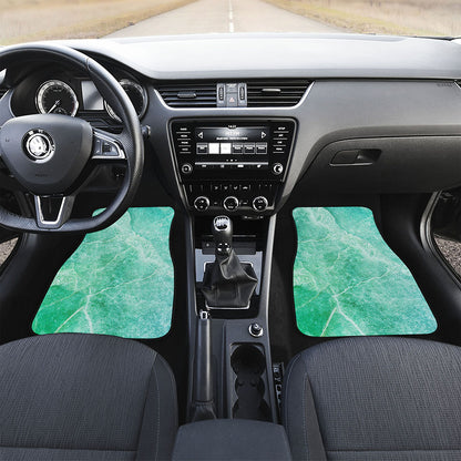 Teal Marble Print Front and Back Car Floor Mats