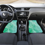 Teal Marble Print Front and Back Car Floor Mats