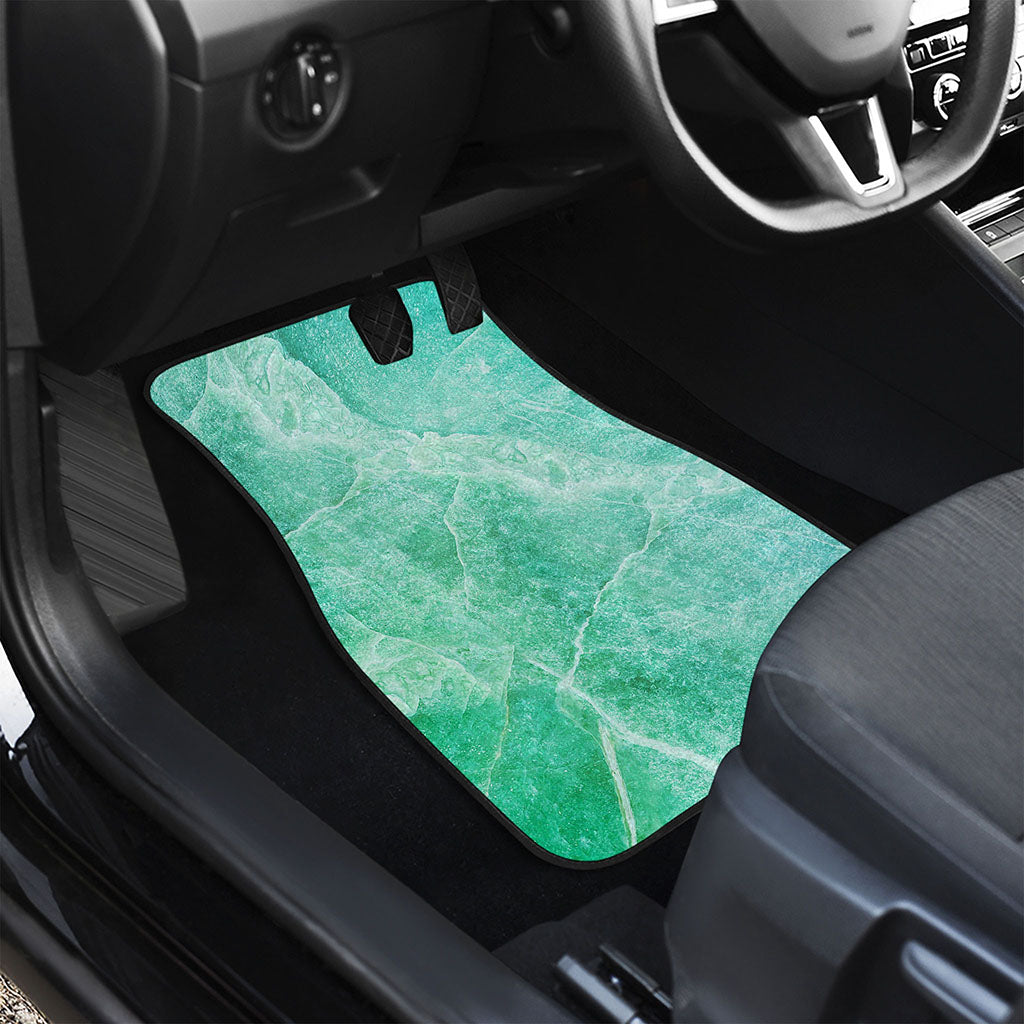 Teal Marble Print Front and Back Car Floor Mats
